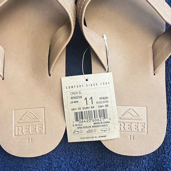 REEF Men's Flip Flop Sandals Sz 11 brown - Picture 4 of 6